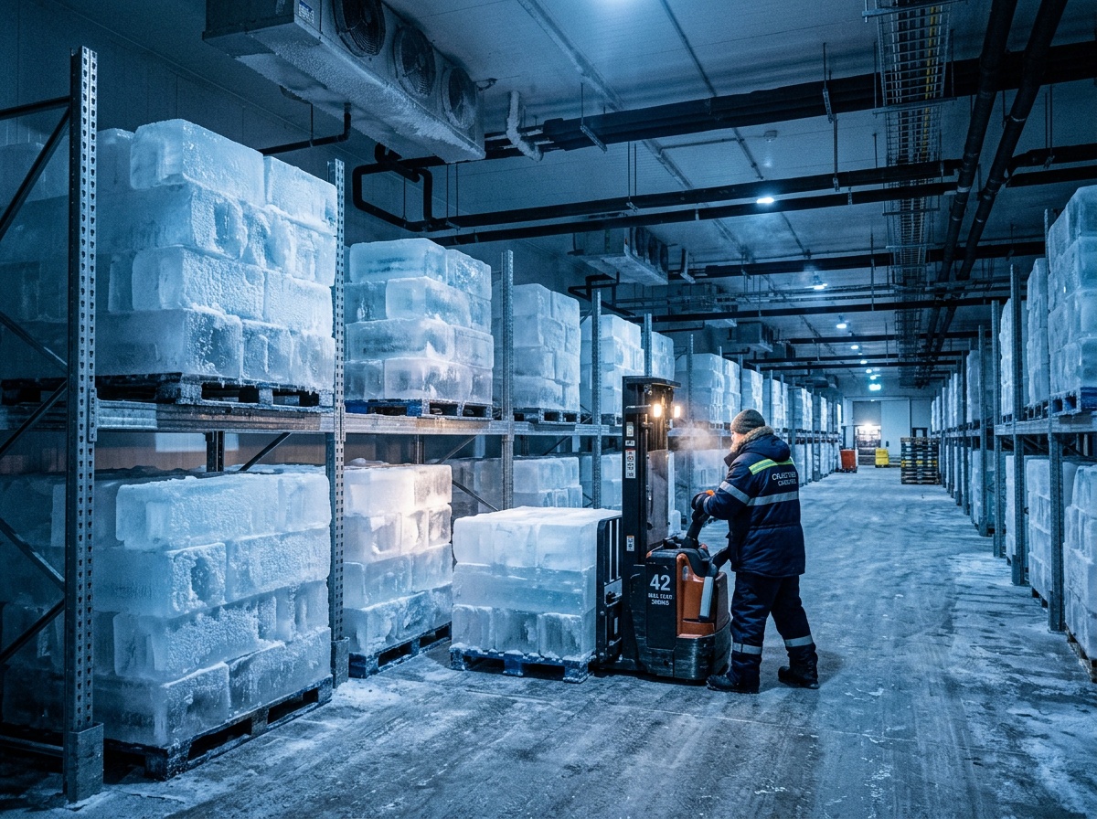 Bulk crushed ice for stores